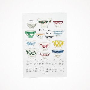 포그리넨워크 리넨 캘린더 클로스 2023 카페오레 볼 Linen Calendar Cloth Cafe au Lait Bowls